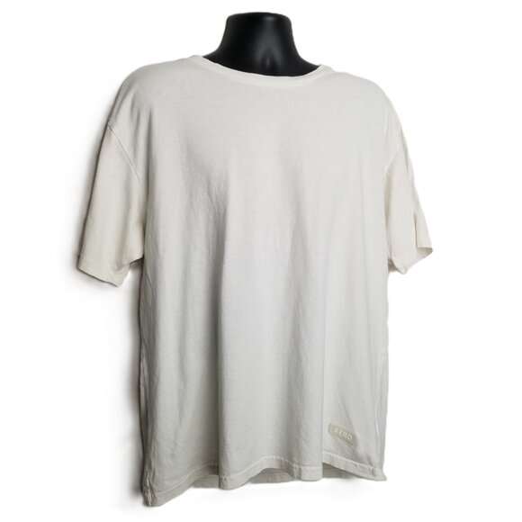 Aeropostale Mens Size L Off White Cream Relaxed Fit Crew Neck Tee 100 Cotton - Picture 1 of 7